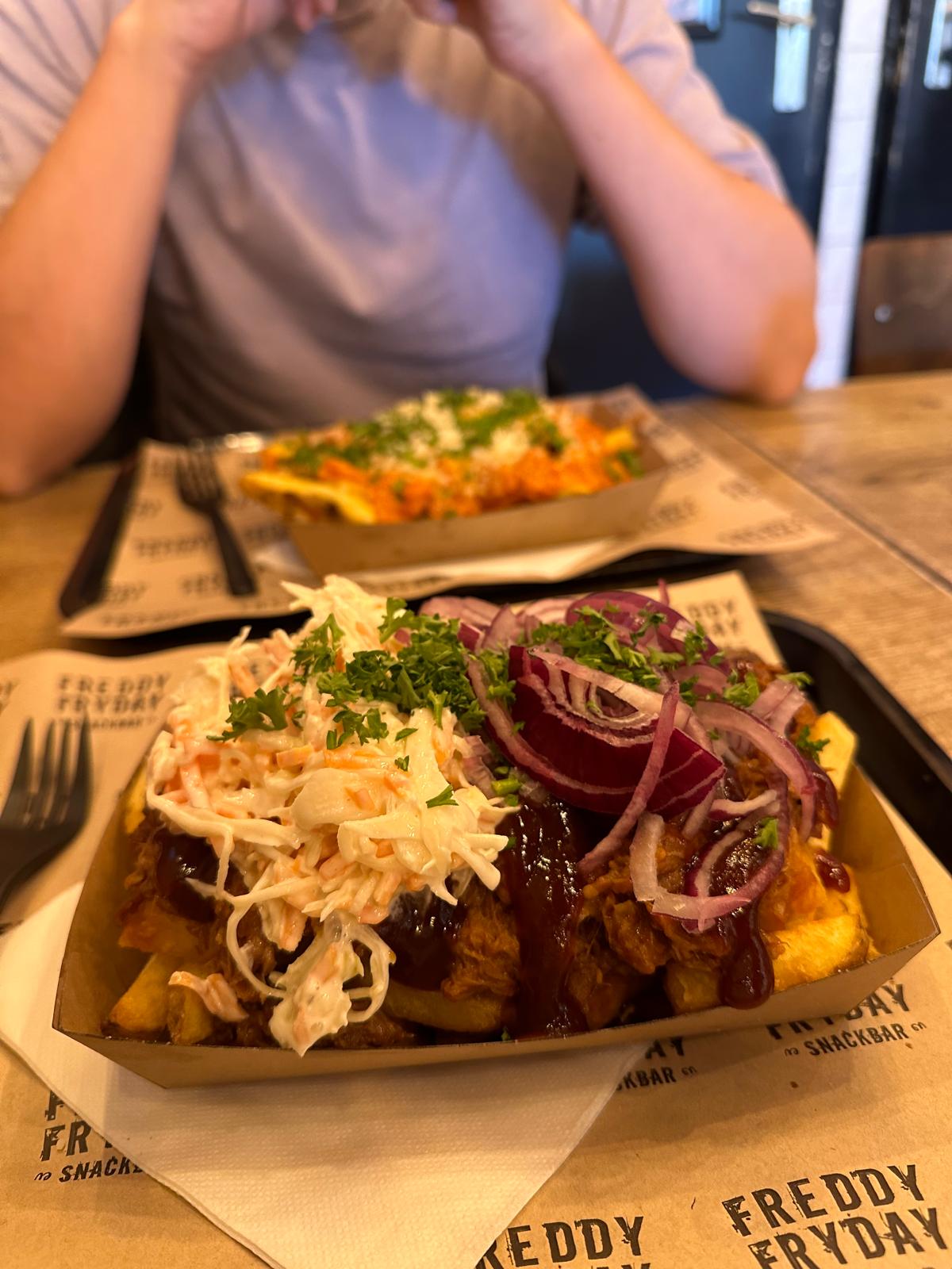 Loaded fries at Freddy Fryday