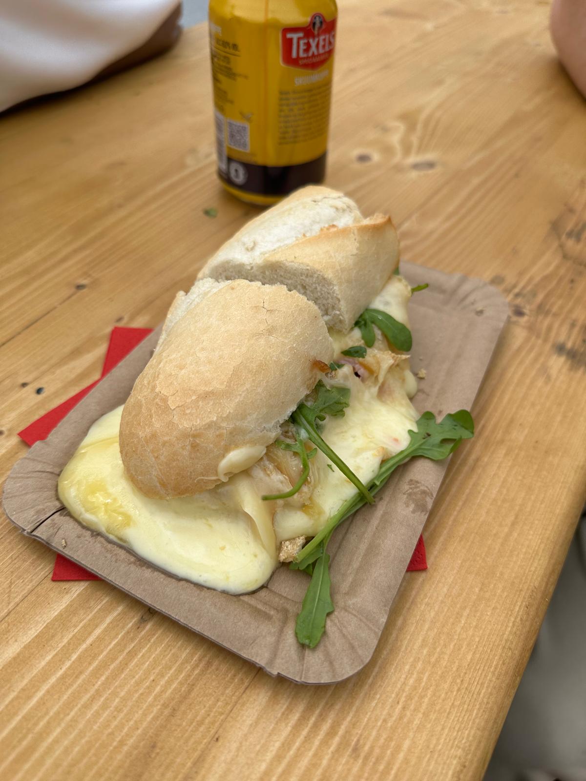 Raclette sandwich from the raclette bar