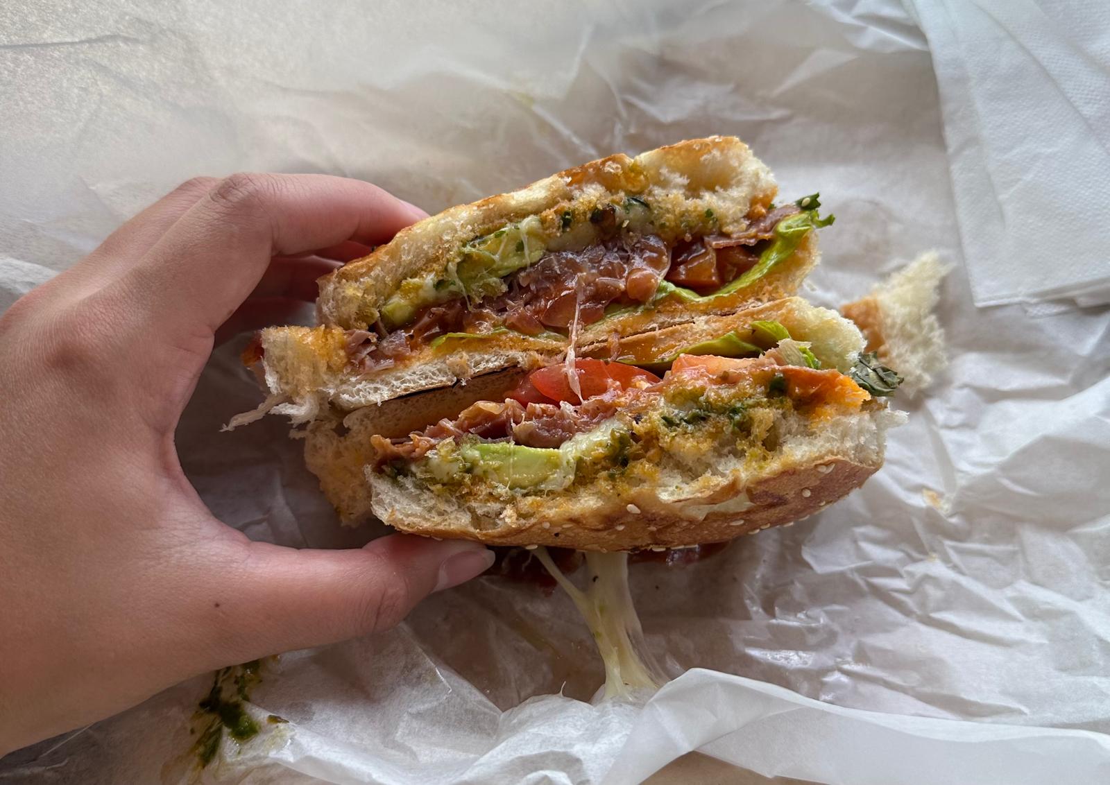 Serrano & avocado sandwich at The pig and heifer