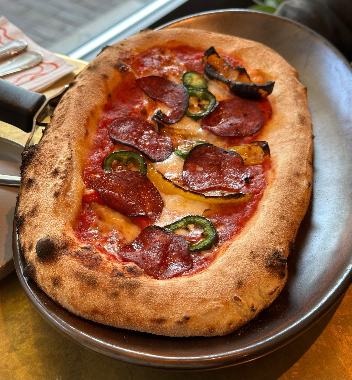 Pizetta with vegan Pepperoni