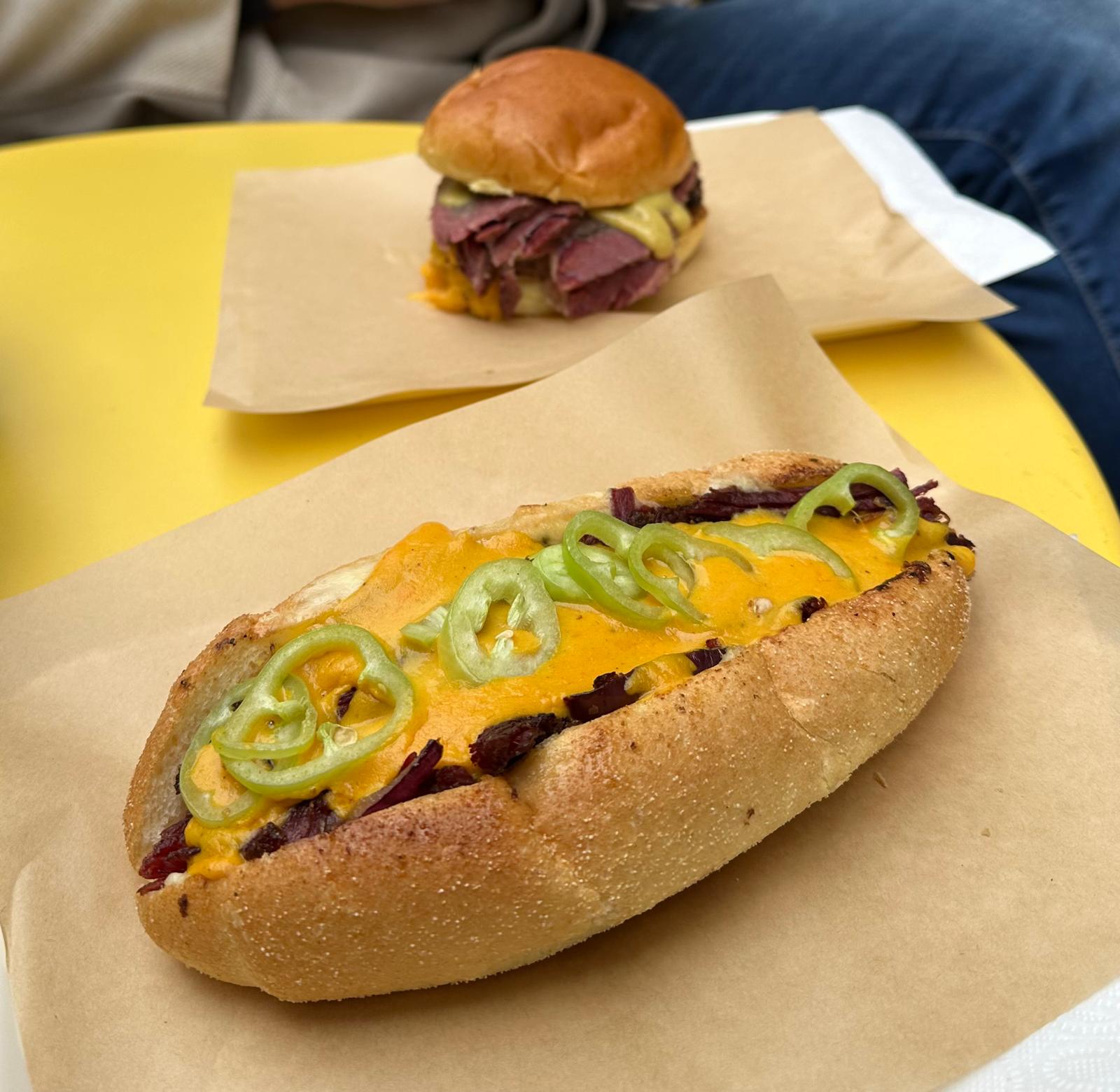 cheese steak and pastrami cheese burger at Day Dream Deli