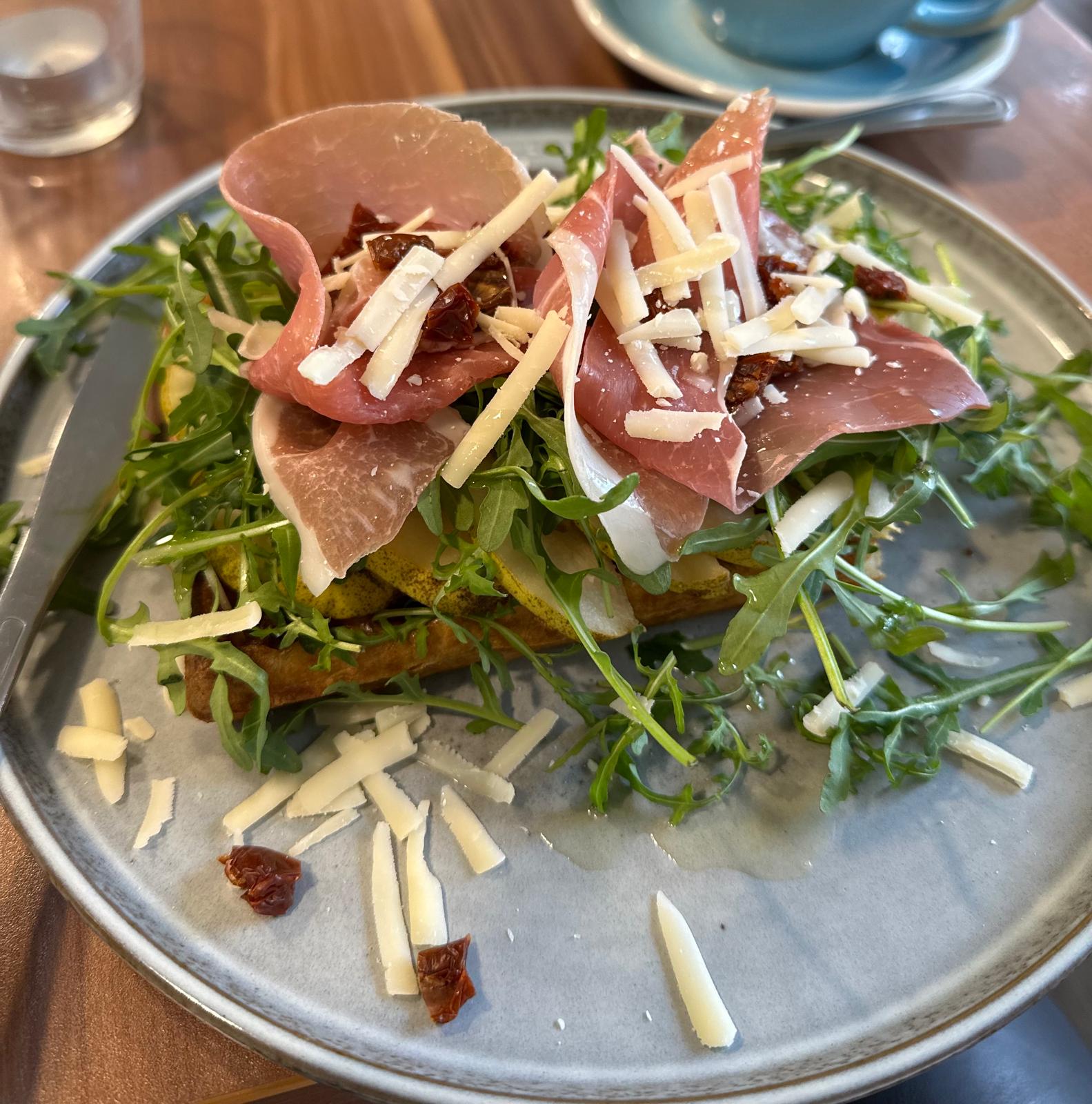 Sweet and savory waffles at Cafe Waffle